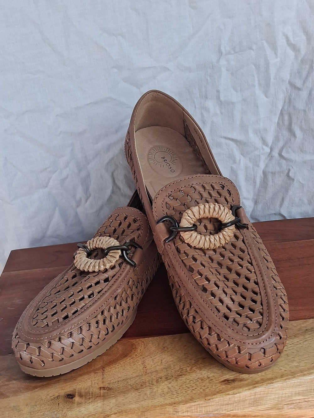 Brioso Bohemian Brown Leather Loafers 9.5 Made In Brazil